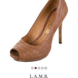 L.A.M.B taupe brown pumps